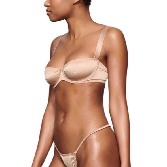 SKIMS Woven Shine Underwire Bra 42D Pink Sand - Picture 10 of 10